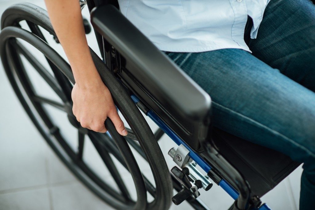 Disabled person in a wheelchair