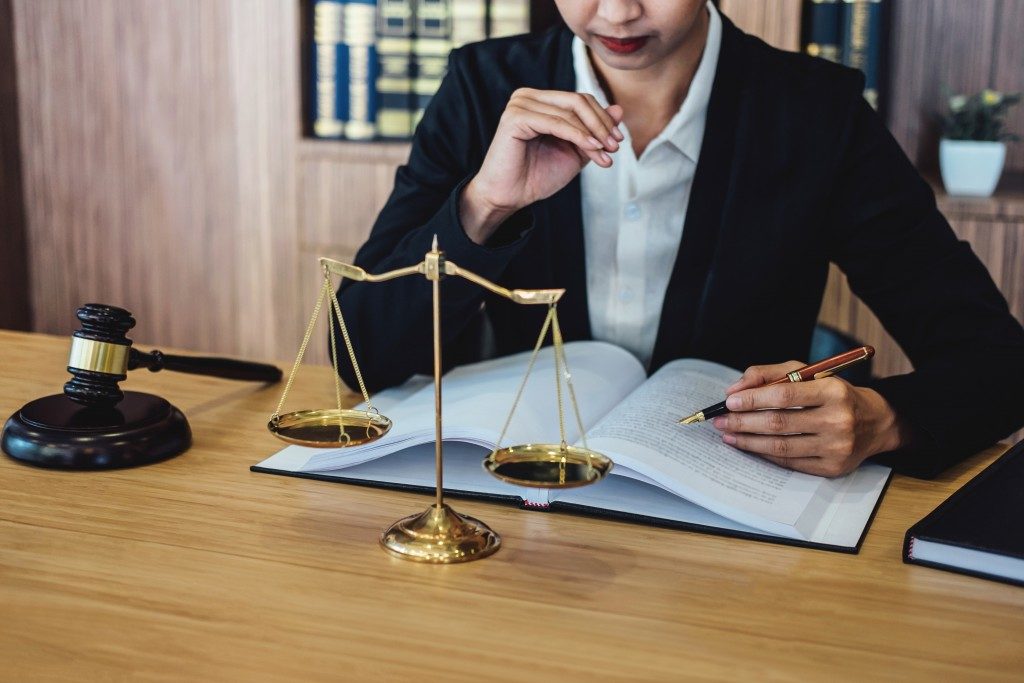 Female lawyer working