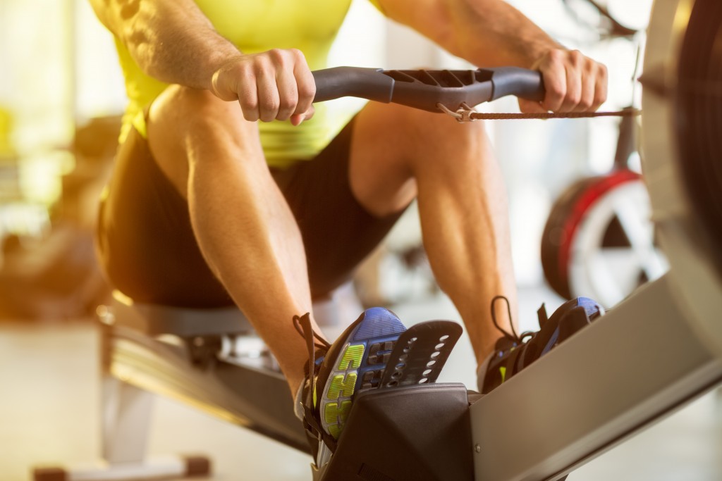 man working out at the gym