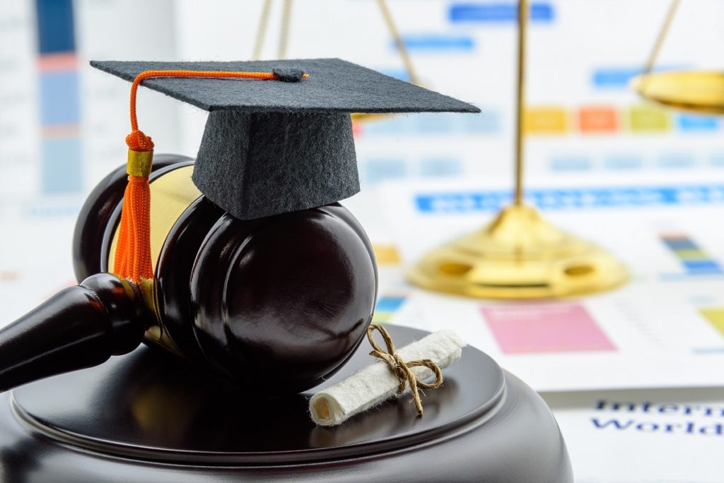 Law academic cap and diploma
