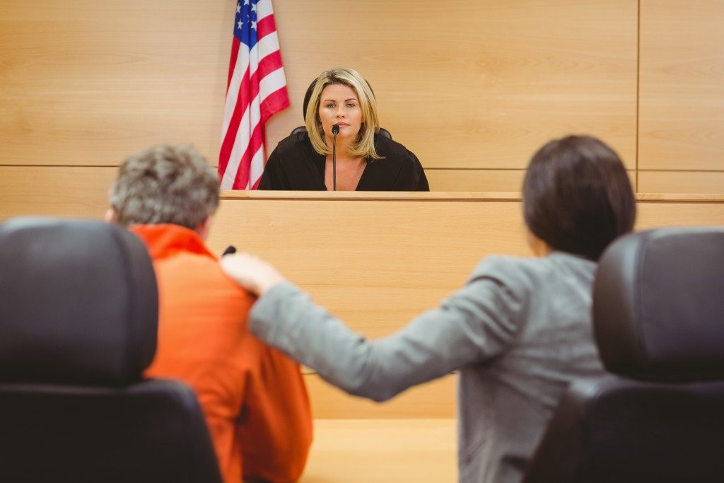judge discussing a case in the court