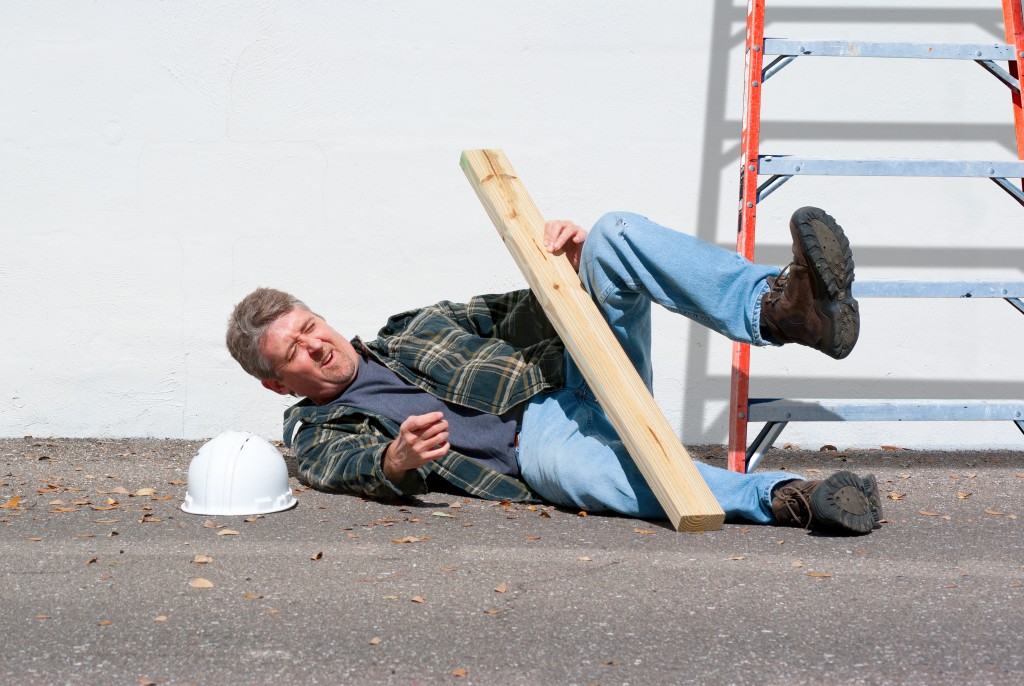 injured man in the construction site