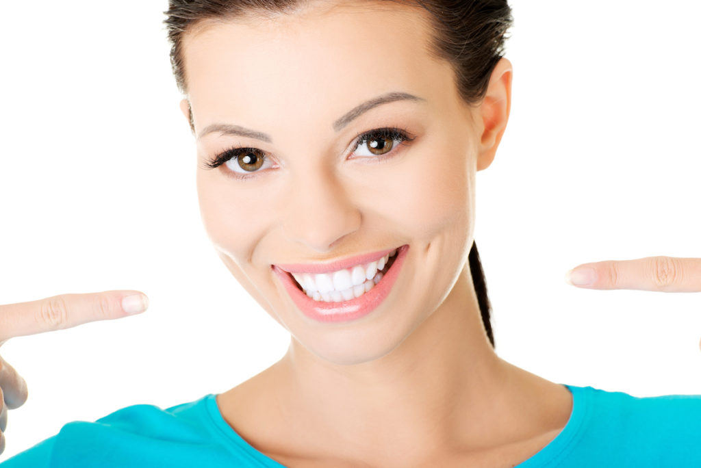 woman with a really white smile