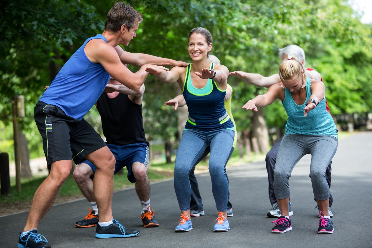 exercising outdoors