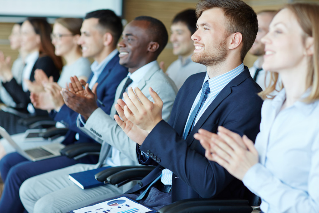 employees applauding