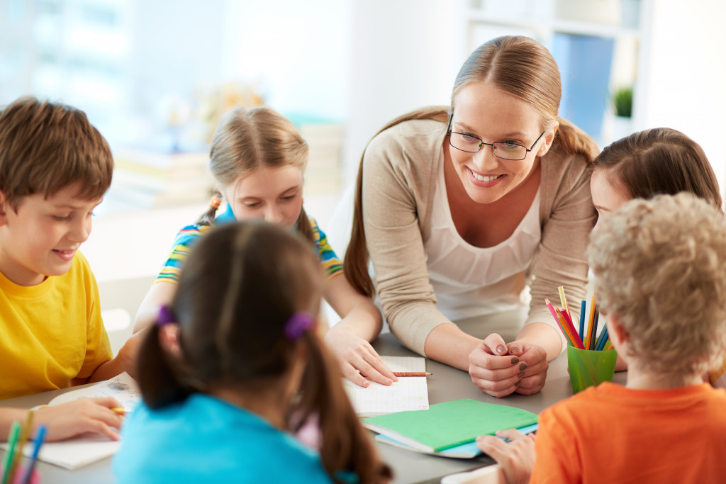 teacher and students