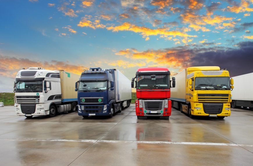 trucks lined up