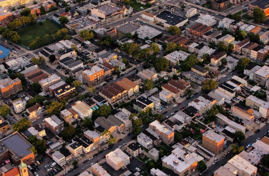 community neighborhood aerial shot