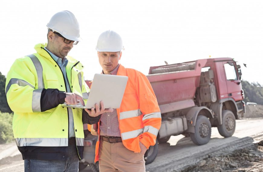 two men in construction site