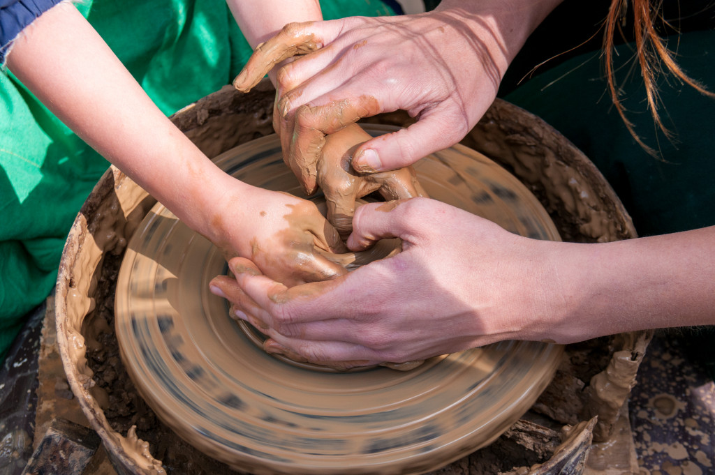 Trying pottery for the first time