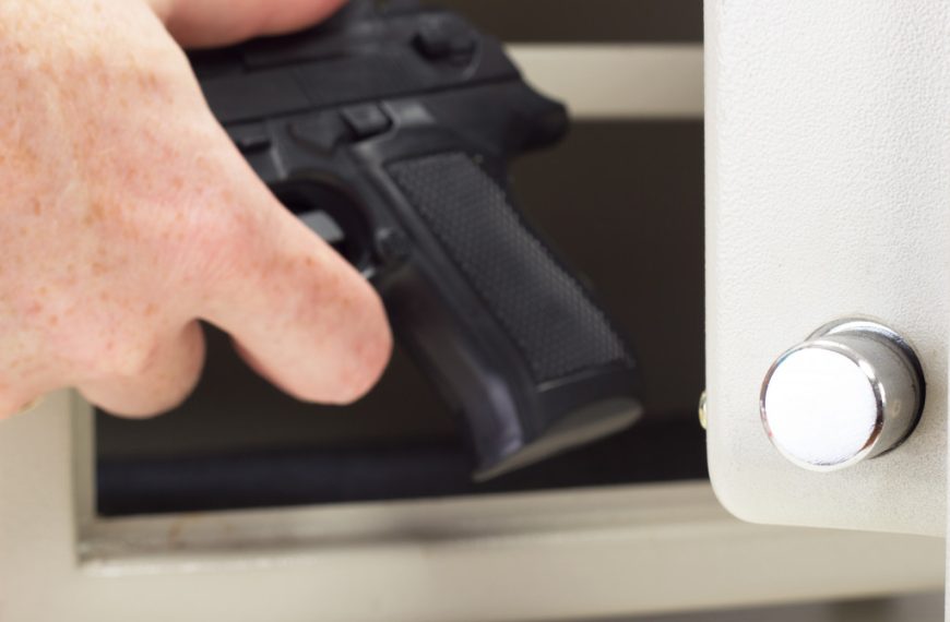 Handgun on table