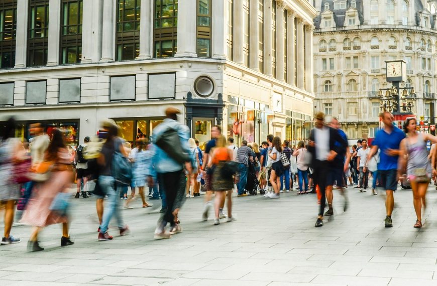 time lapse of people walking in the city