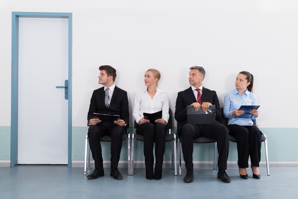 Applicants waiting for interview