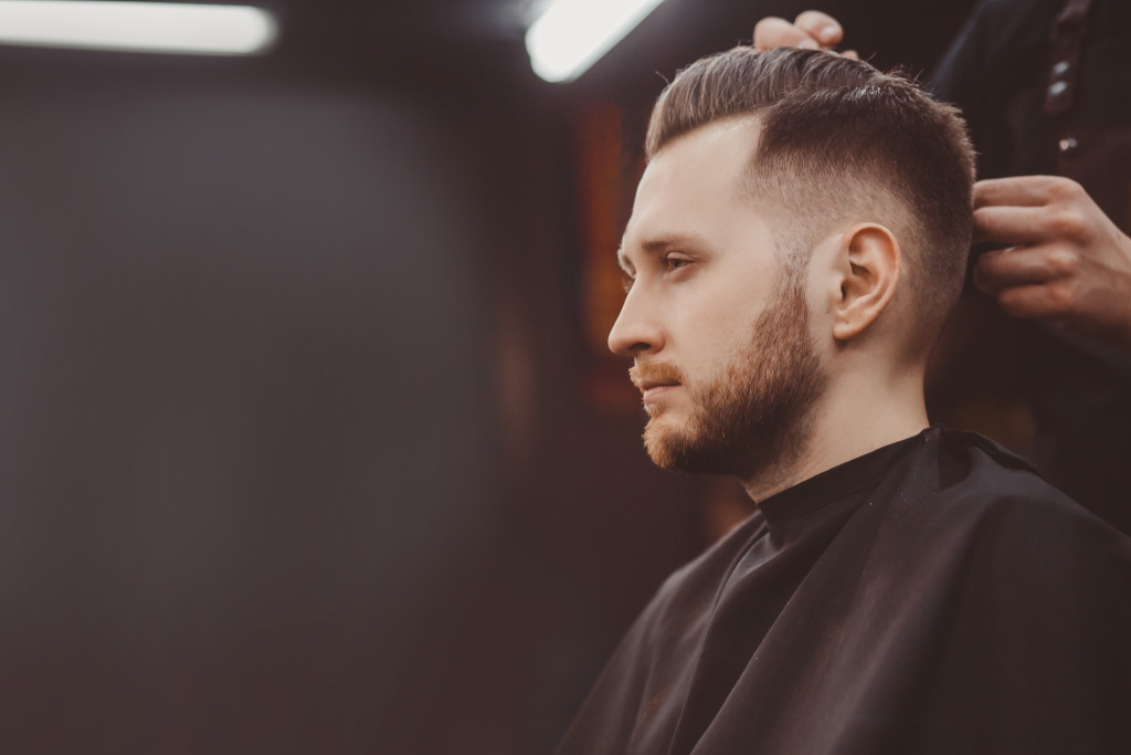 A man getting a haircut