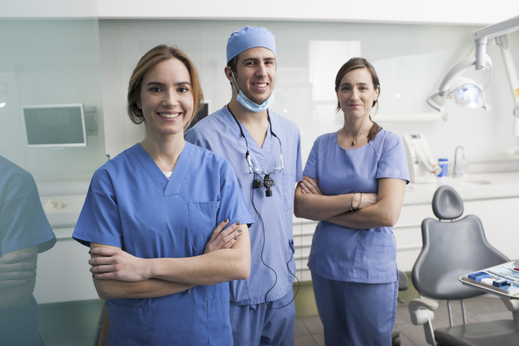 Staff at a dental clinic